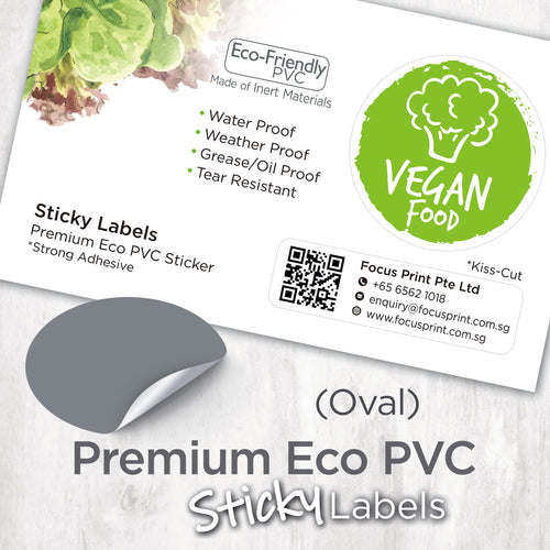 Premium Eco PVC Sticker (Oval) - Focus Print Pte Ltd