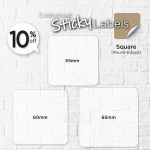 Matt Silver Sticker (Round-Edged Square) Water-Proof - Focus Print Pte Ltd