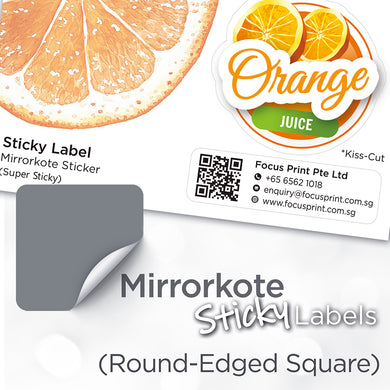 Mirrorkote (Round-Edged Square) Paper Sticker - Focus Print Pte Ltd