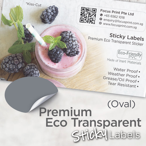 Transparent Sticker (Oval) Water-Proof - Focus Print Pte Ltd