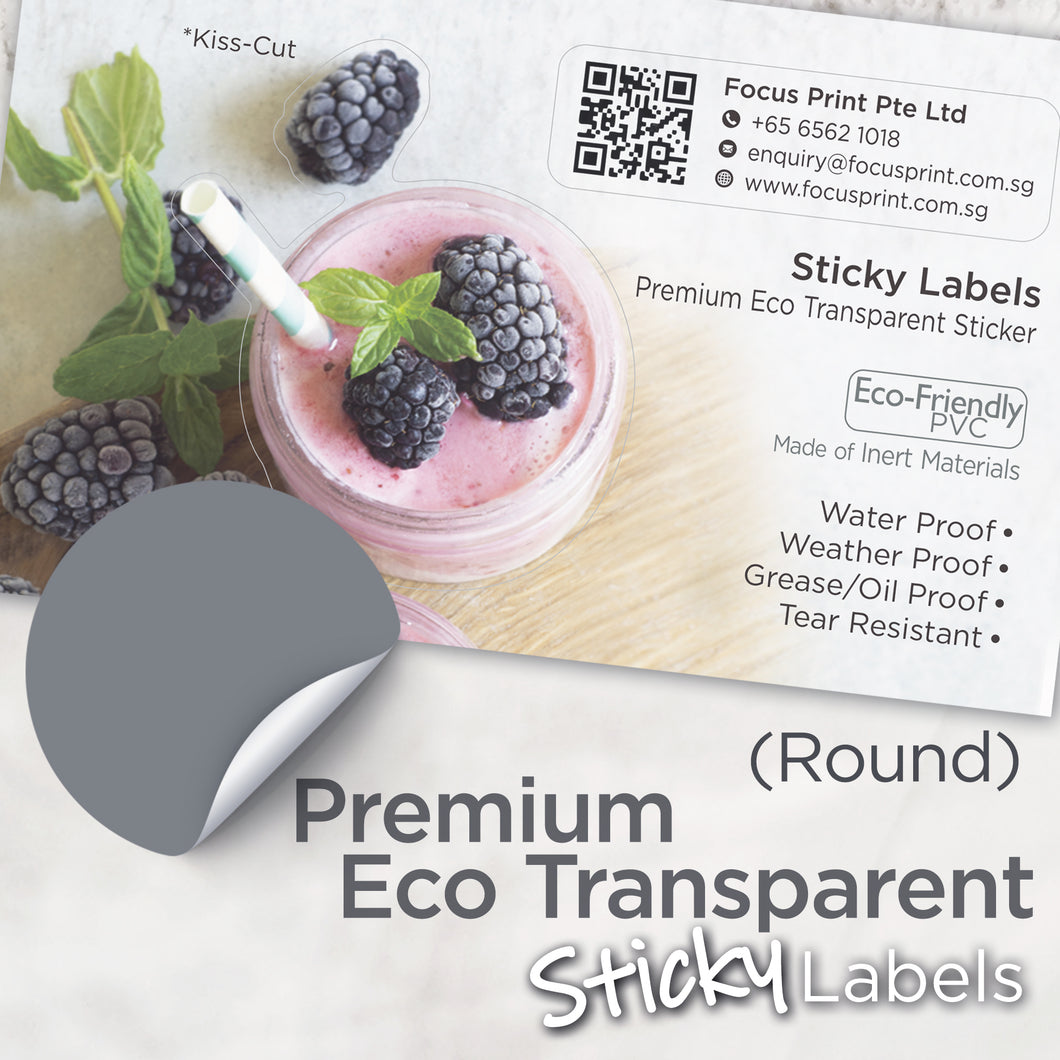 Transparent Sticker (Round) Water-Proof - Focus Print Pte Ltd