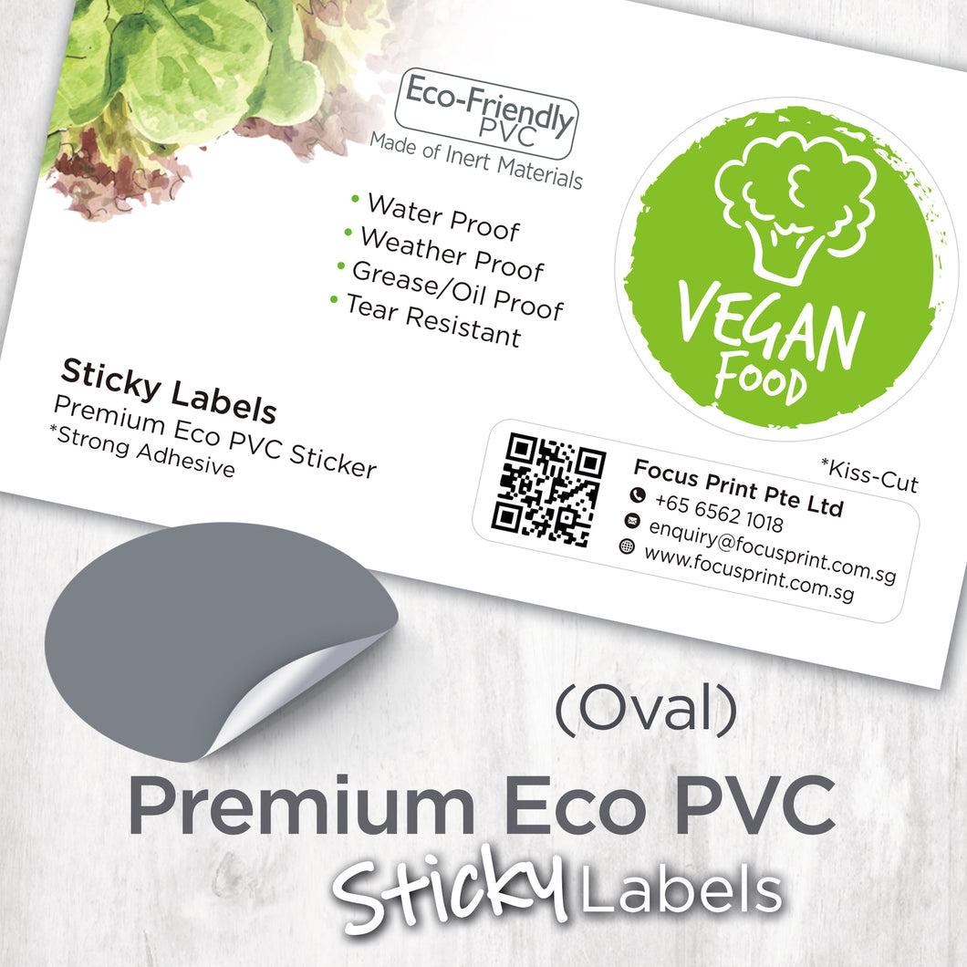 Premium Eco PVC Sticker (Oval) - Focus Print Pte Ltd