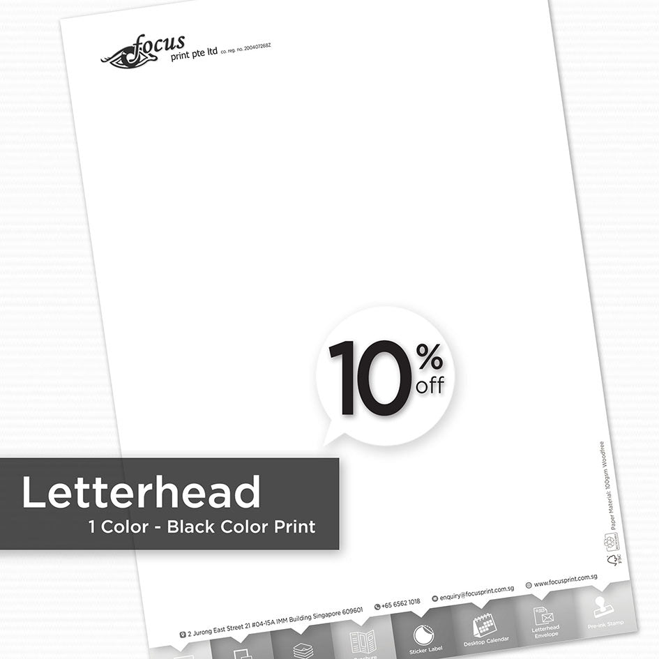 Letterhead (Black Color Print) - Focus Print Pte Ltd